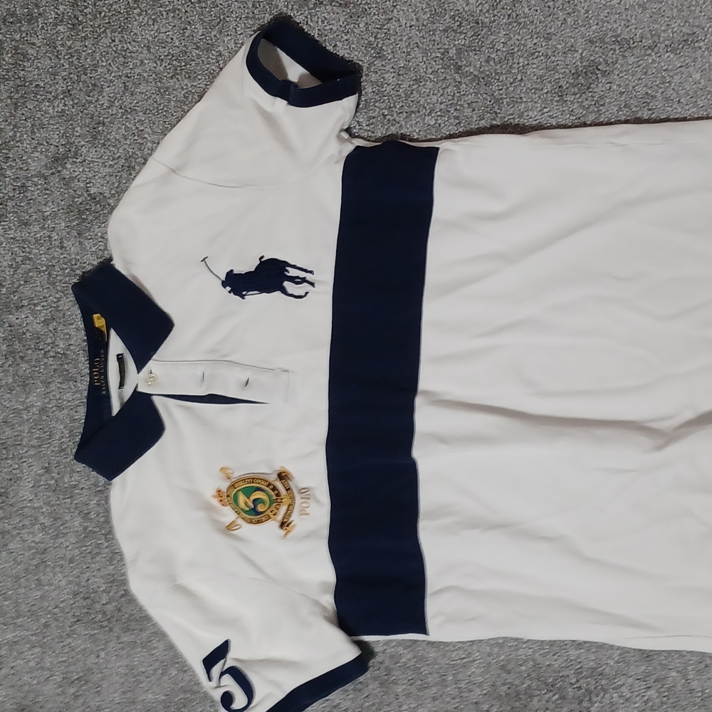 Polo by Ralph Lauren White and Blue Classic Polo Shirt